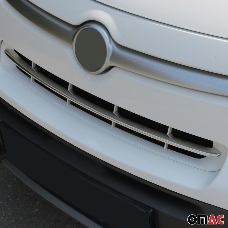 2014-2020 Fiat 500L Popstar Front Bumper Grill Trim Molding Steel Silver