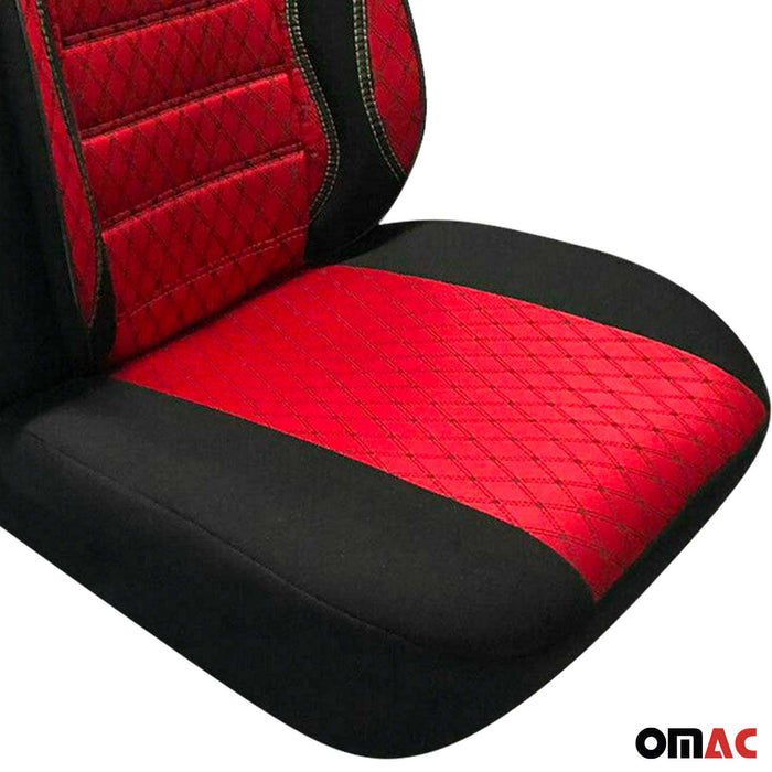 Front Car Seat Covers Protector for RAM Promaster 2014-2024 Black Red 2+1 Set