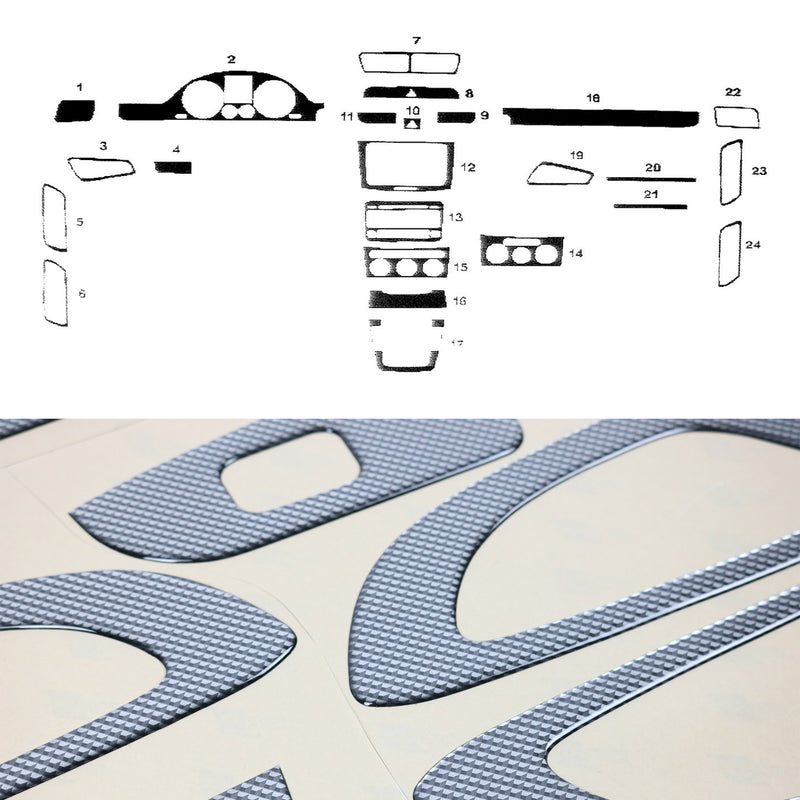 2006-2010 VW Passat B6 Carbon Look Dashboard Console Trim Kit 21Pcs