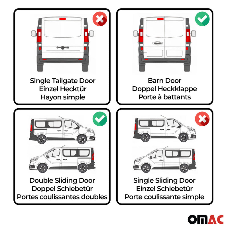 Side Curtain Sliding Door 1x Rear Quarter L1 2x Barn Door for VW Eurovan 92-03