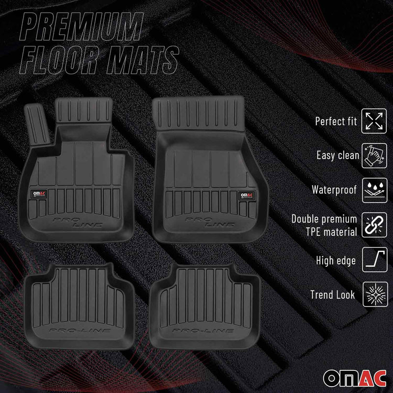 2016-2022 BMW X1 F48 Premium Floor Mats Liners Full Set All Weather Heavy Duty Black