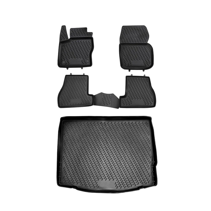 2012-2018 Ford Focus Hatchback Floor Mats & Cargo Liner Full Set All Weather Black