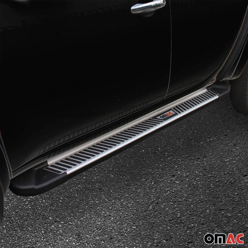 2005-2010 Jeep Commander XK 2004-2011 / Grand Cherokee WK Running Boards Side Steps Silver & Black