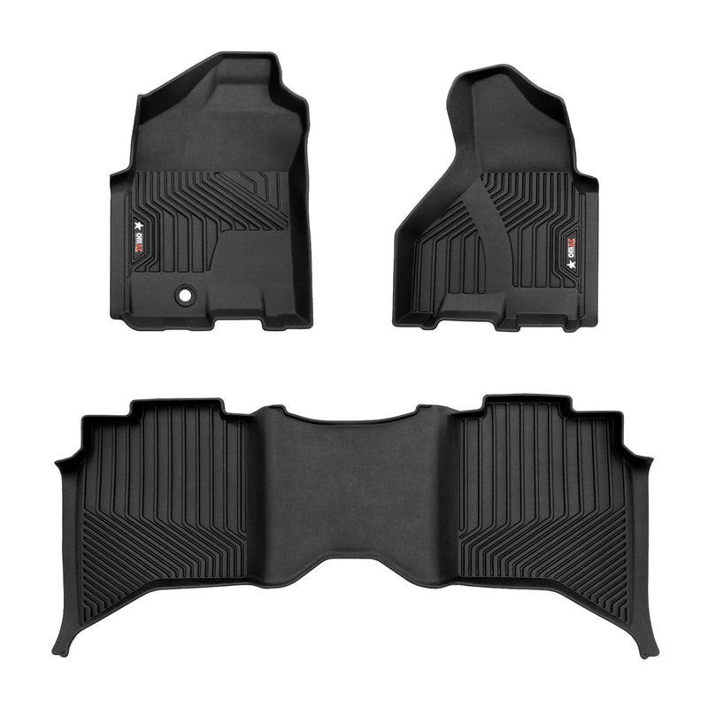 2013-2018 Dodge RAM 1500 Premium Floor Mats Liners First and Second Row Set Black