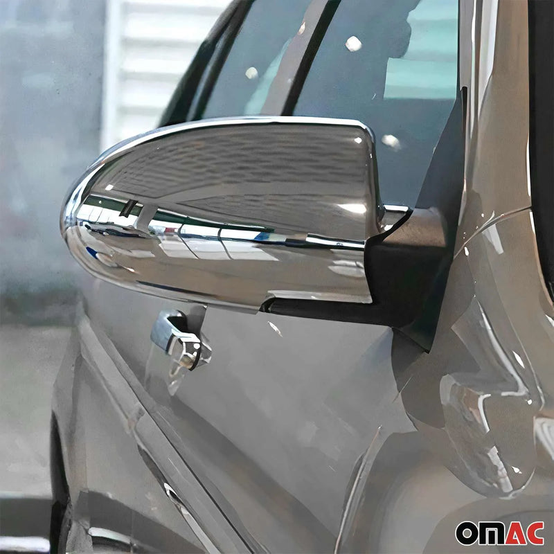 Side Mirror Cover Caps Fits Hyundai Accent 2006-2011 Chrome Silver 2 Pcs - OMAC USA