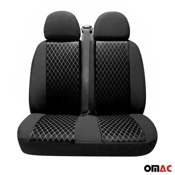 Front Car Seat Covers Protector for RAM Promaster 2014-2024 Black 2+1 Set