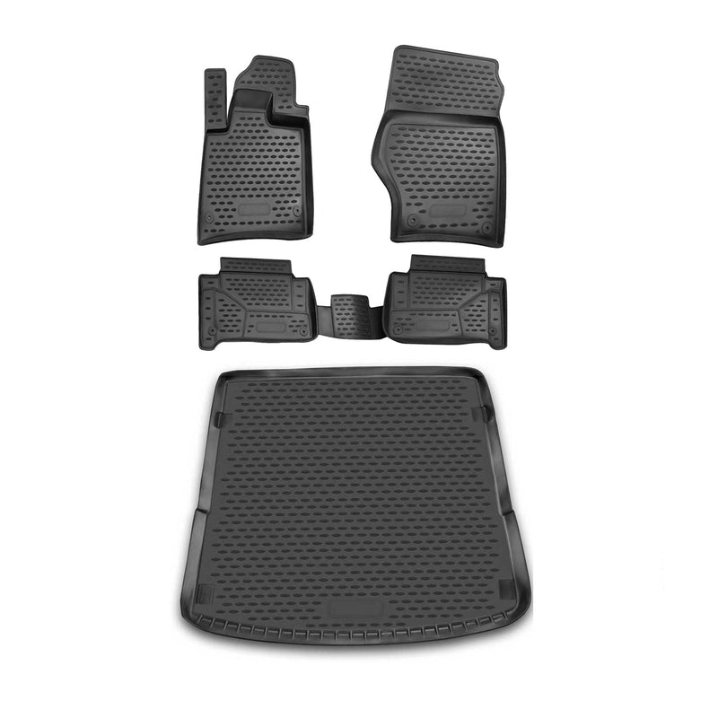 2007-2015 Audi Q7 Floor Mats & Cargo Liner Full Set All Weather Black