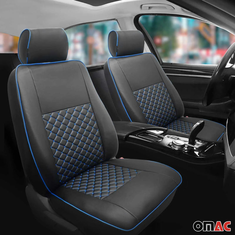 2016-2024 Mercedes Metris Leather Front Car Seat Covers Protector Black Blue