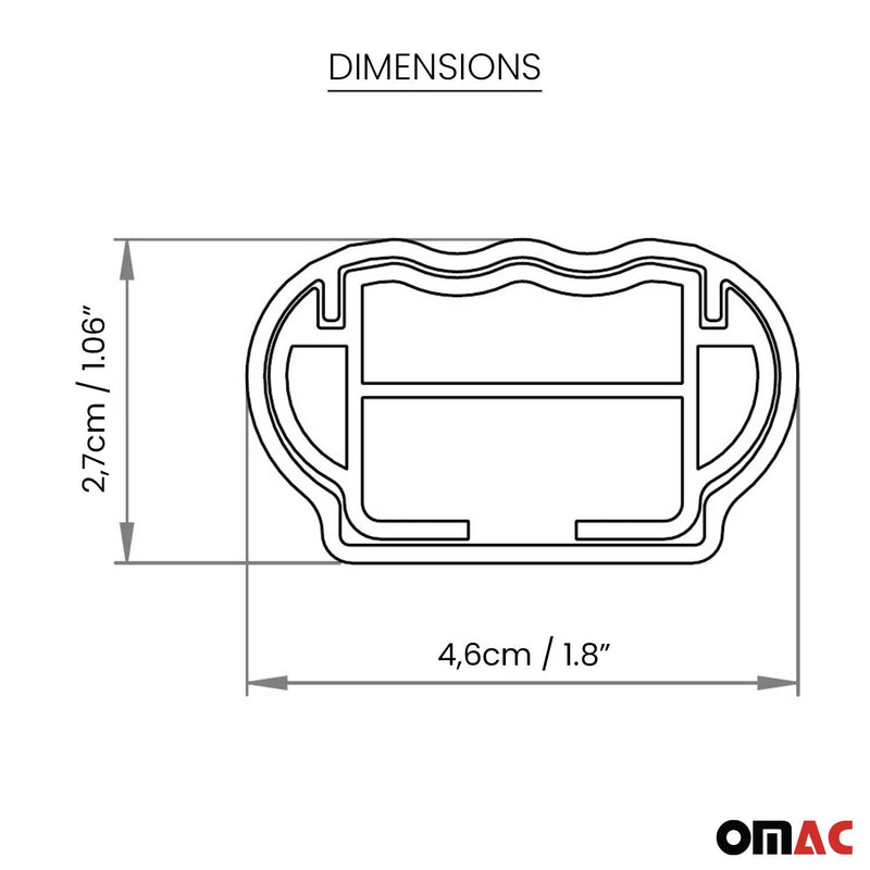 2012-2018 Toyota Auris Wagon Roof Rack Cross Bars Silver