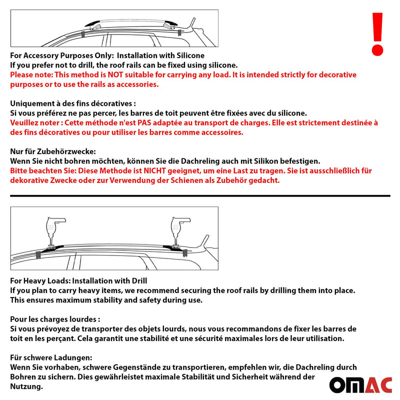 2007-2014 Nissan Qashqai Roof Rack Rails Side Rails Black