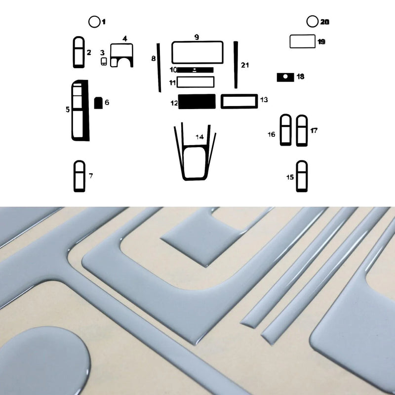 1998-2003 VW Golf Mk4 Aluminium Look Dashboard Console Trim Kit 21Pcs