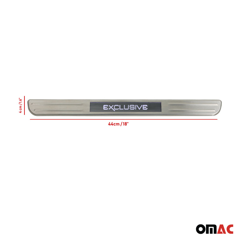 2015-2022 RAM ProMaster City Door Sill Scuff Plate Illuminated Exclusive Brushed Steel 2Pcs