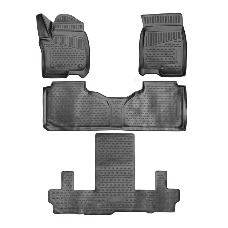 2021-2024 Chevrolet Suburban Floor Mats Liners Full Set All Weather Black