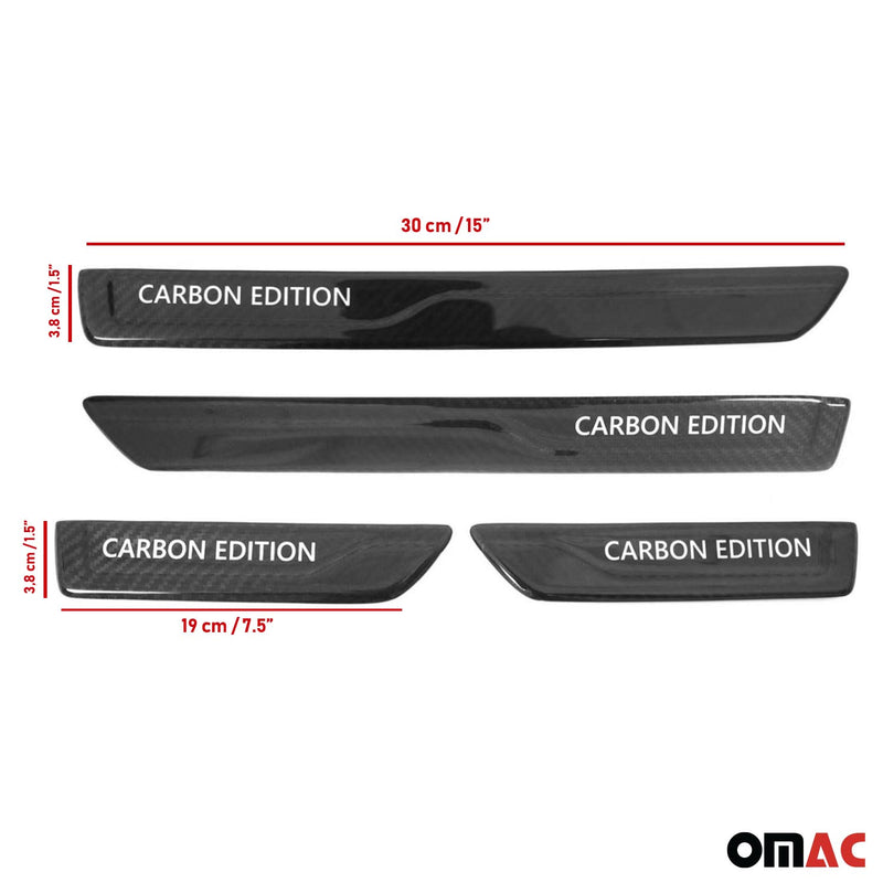 Door Sill Scuff Plate Scratch Protector for Audi Carbon Fiber Edition 4 Pcs