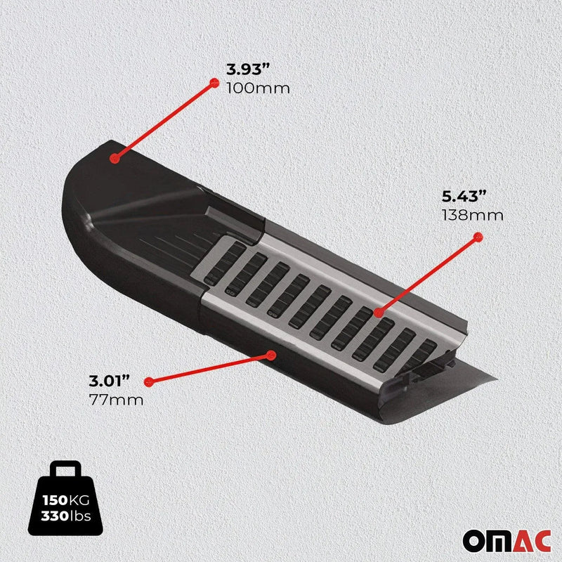 Side Step Nerf Bars for Mercedes Metris Short 2016-2024 Alu Black Gray - OMAC USA