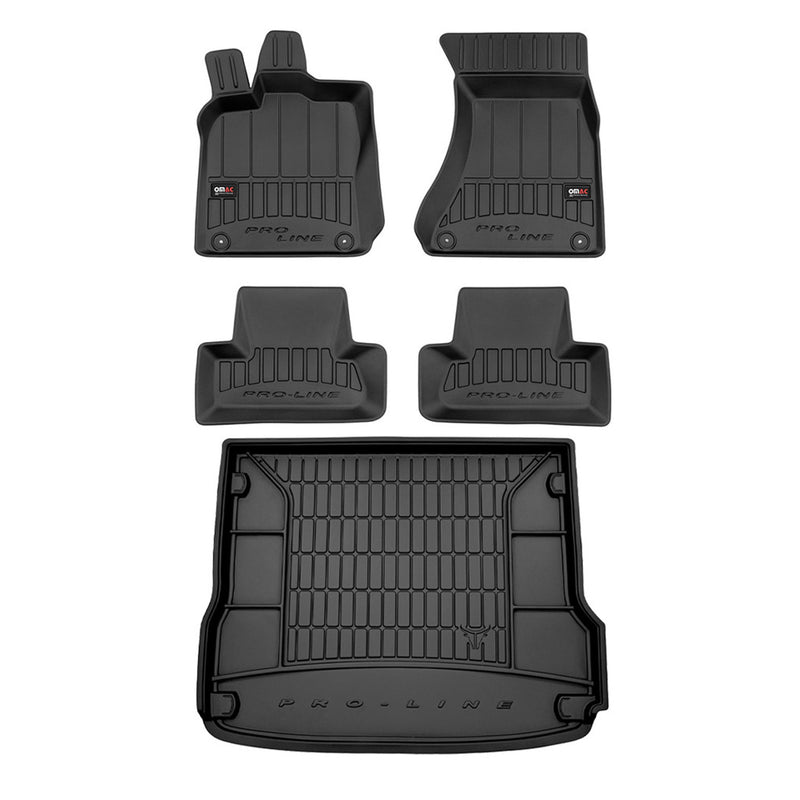 2009-2017 Audi Q5 Premium Floor Mats & Cargo Liner Full Set All Weather Heavy Duty Black