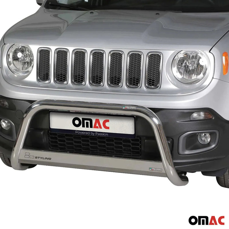 Bull Bar Push Front Bumper Grille for Jeep Renegade 2015-2018 Silver 1 Pc