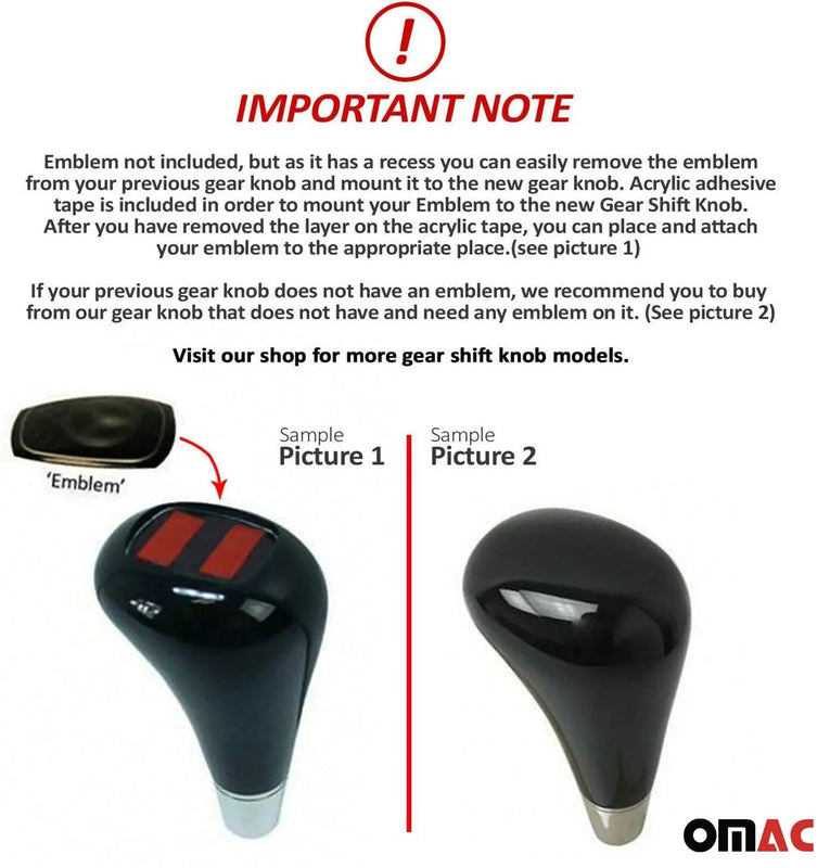 Mercedes W202 C208 C209 W210 W211 W220 R230 R170 W163 Gear Shift Knob Black W/out Emb.