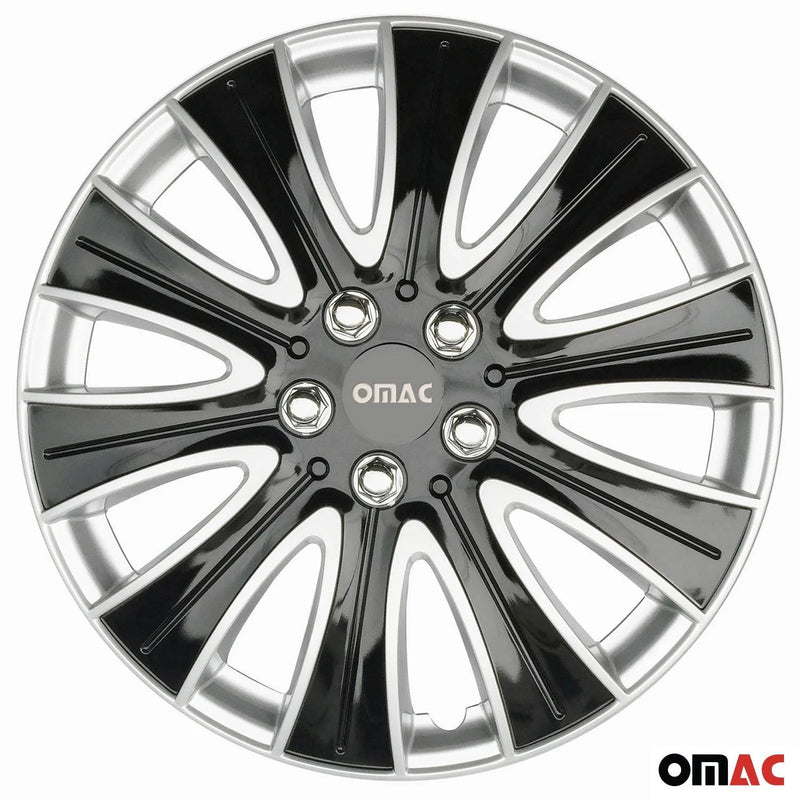 Pisa Hub Caps Wheel Cover 16" Grey & Black Full Set 4 pcs.