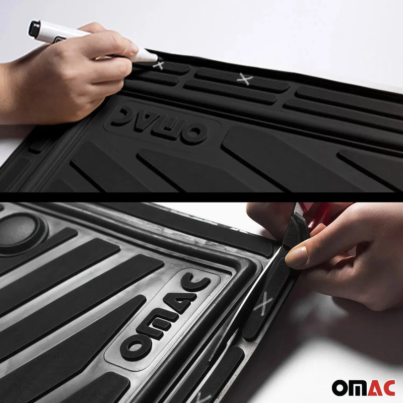 OMAC Car Floor Mats All Weather Semi Custom Black Semi-Custom fit Fits 5x.