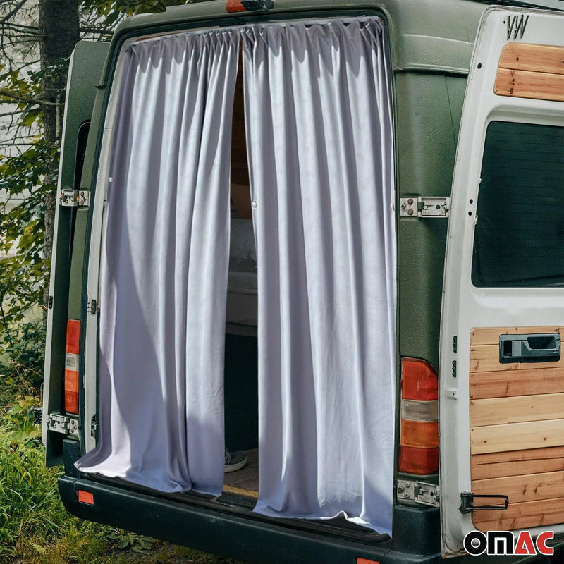 Trunk Tailgate Curtain fits Mercedes Sprinter Gray 2 Privacy Curtains