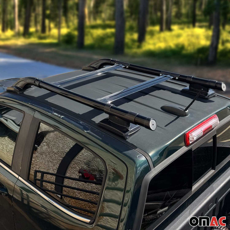 2023-2025 Chevrolet Colorado III Top Roof Rack Side Rails Black Alu 4Pcs