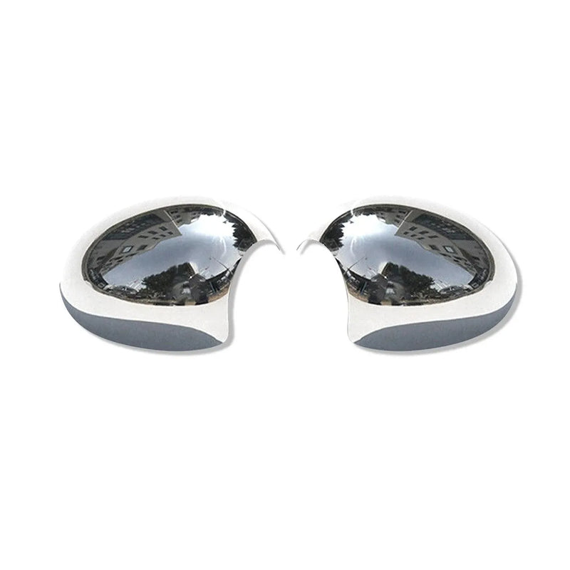 Side Mirror Cover Caps Fits Mini Cooper Clubman R55 2008-2014 Steel Silver 2 Pcs - OMAC USA