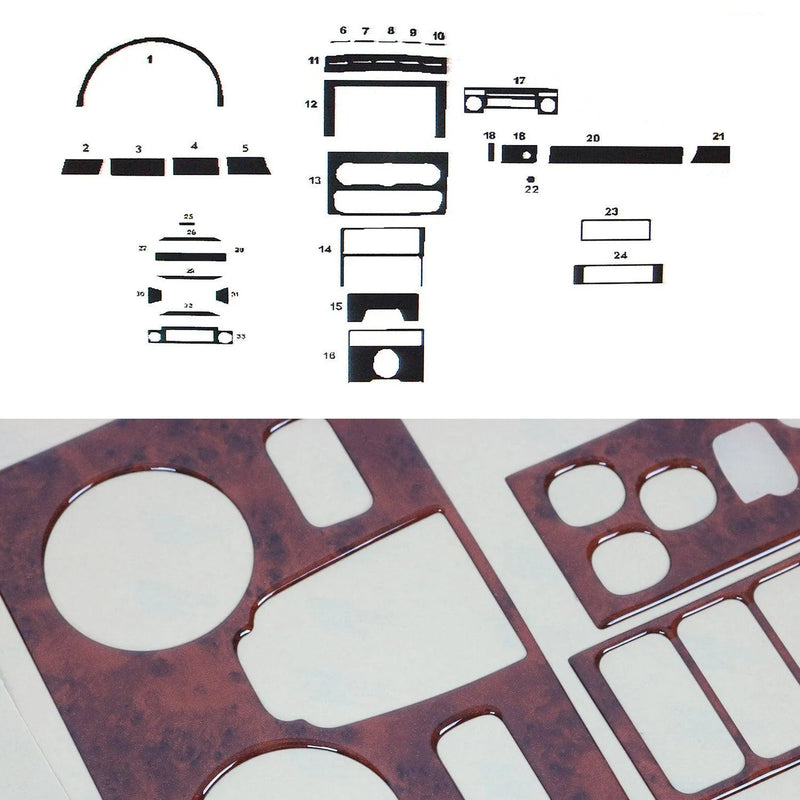 2006-2018 Mercedes Sprinter W906 Wooden Look Dashboard Console Trim Kit 24x