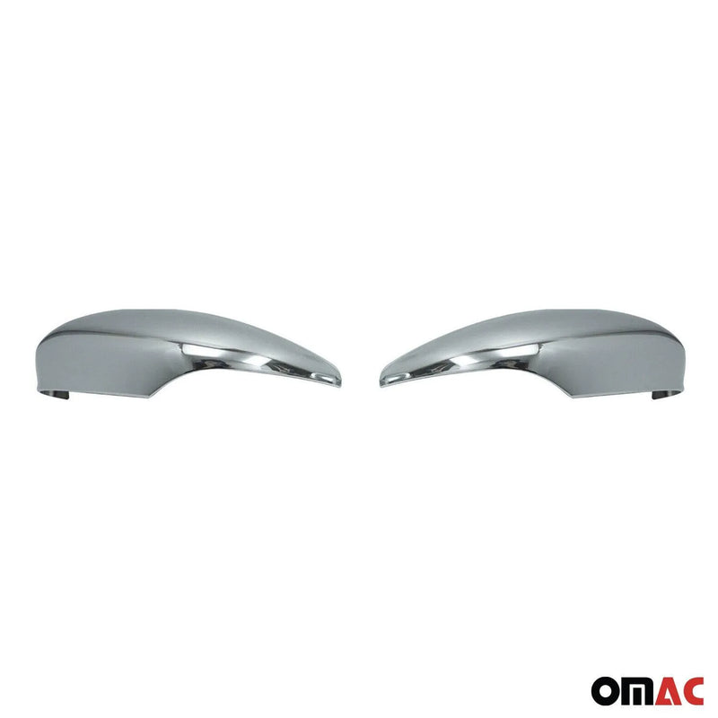 Side Mirror Cover Caps Fits Ford Fiesta / B-Max 2011-2019 Chrome Steel Silver 2x - OMAC USA