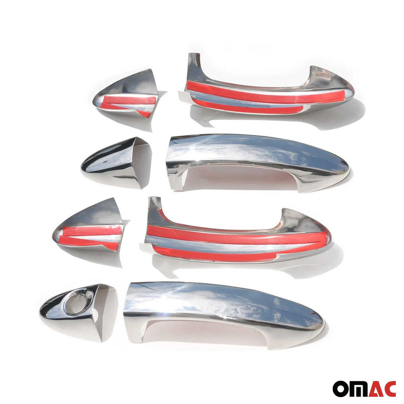 2011-2019 Ford Fiesta Car Door Handle Cover Protector Steel Chrome 8 Pcs