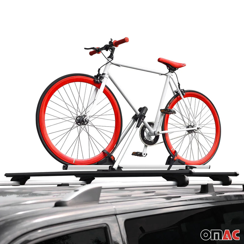 Bike Carrier Roof Rail Rack Cross Bars Luggage 42" Black Aluminum Set