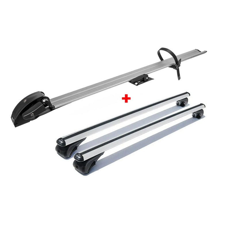 Cross Bar Pro Bike Carrier Set Roof Rail Mount Rack Luggage Aluminum 47" Silver