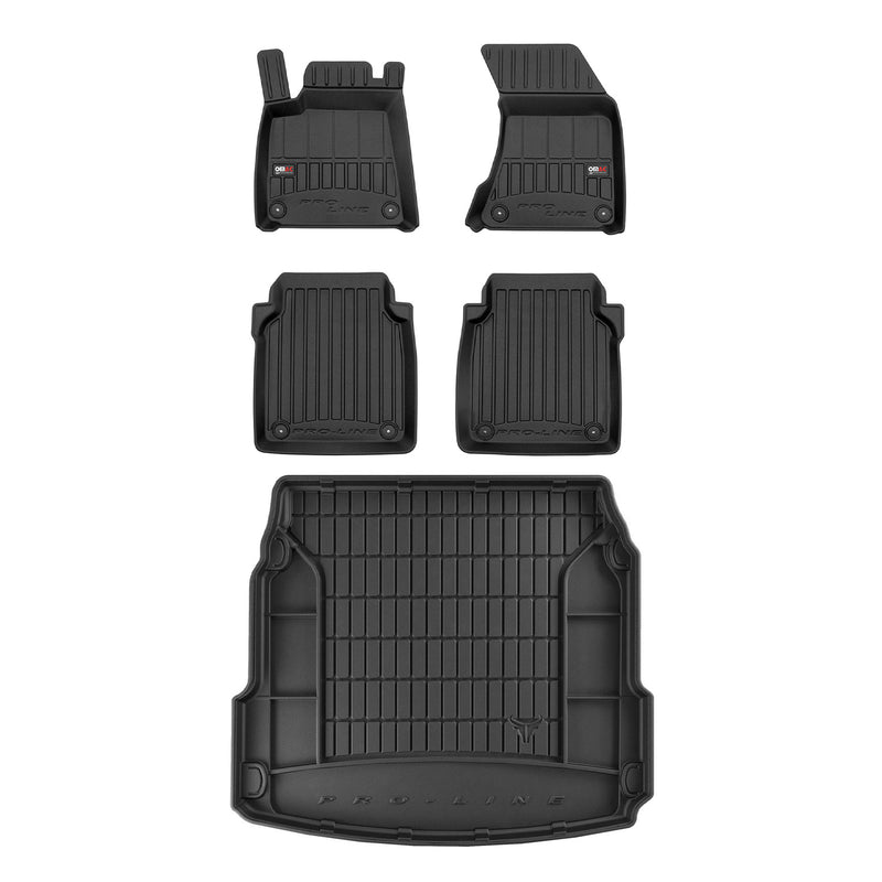 OMAC Premium Floor Mats & Cargo Liners for Audi A8 2010-2017 Black 5 Pcs