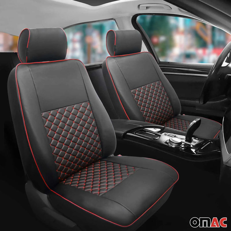 2015-2024 Ford Transit Leather Custom fit Car Seat Covers Black Red