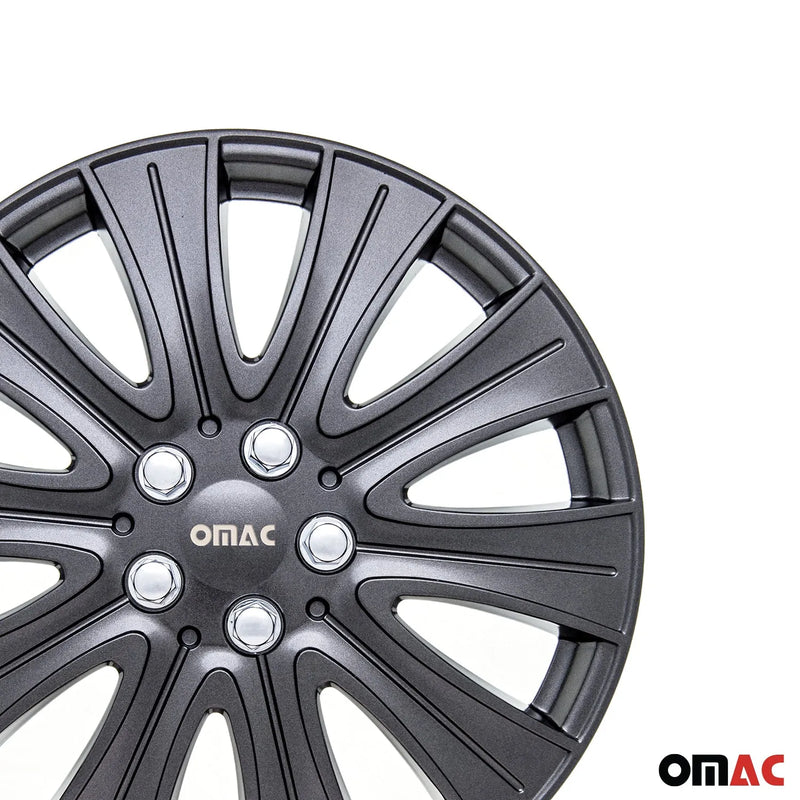 Pisa Hub Caps Wheel Cover 16" Gun Metal Grey Full Set 4 pcs.