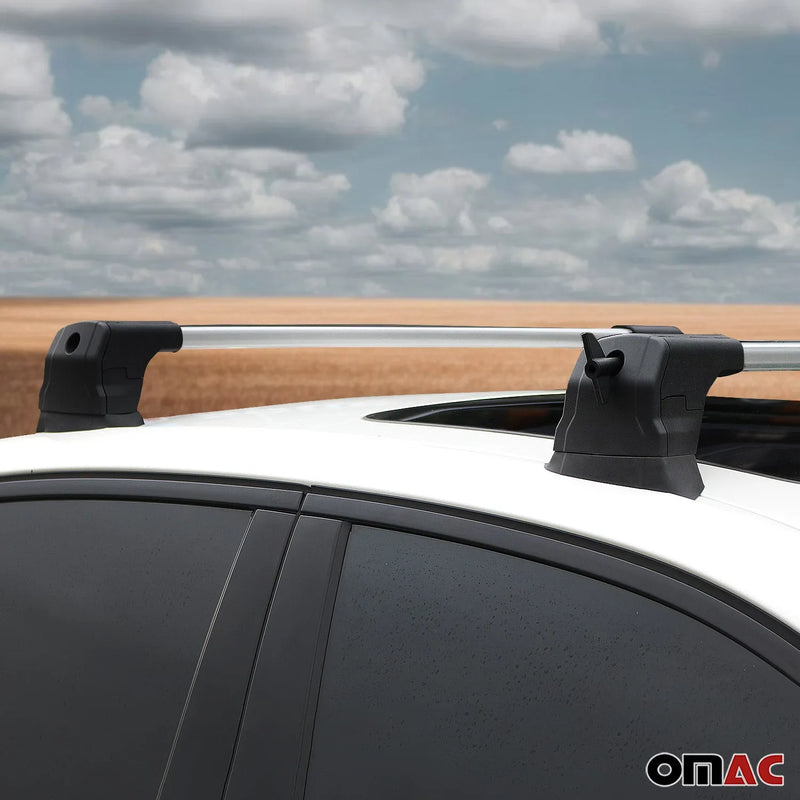 2010-2014 Mercedes C Class W204 Moonroof Roof Rack Cross Bars Silver