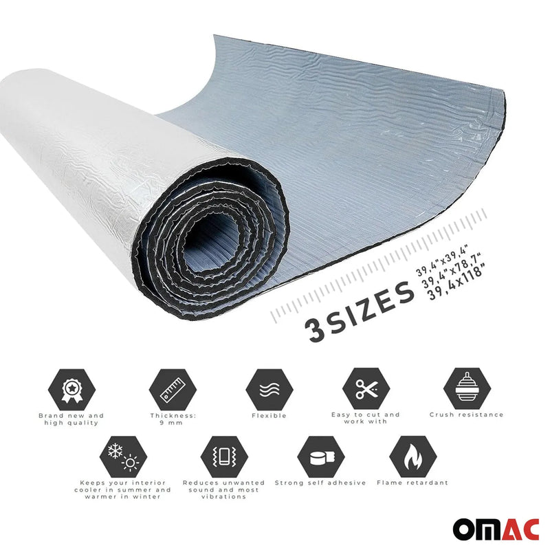 Alu Clad Thermal Sound Deadener Insulation Mat Self Adhesive 39,4"*78,7"