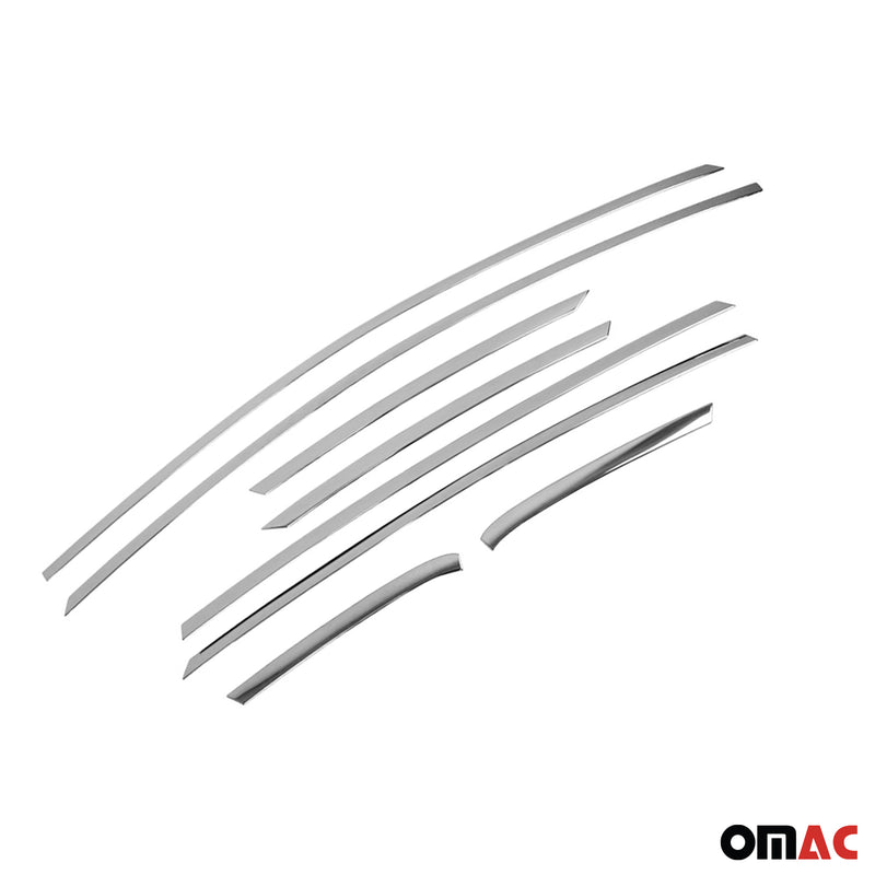 2011-2019 Ford Fiesta Upper Window Molding Trim Streamer Steel Silver 8 Pcs