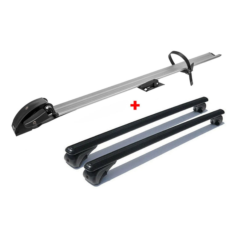 Cross Bar Pro Bike Carrier Set Roof Rail Mount Rack Luggage Aluminum 47" Black