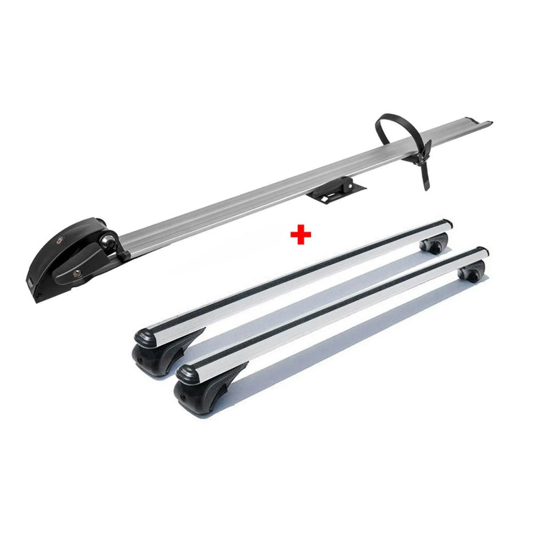 Cross Bar Pro Bike Carrier Set Roof Rail Mount Rack Luggage Aluminum 59" Silver