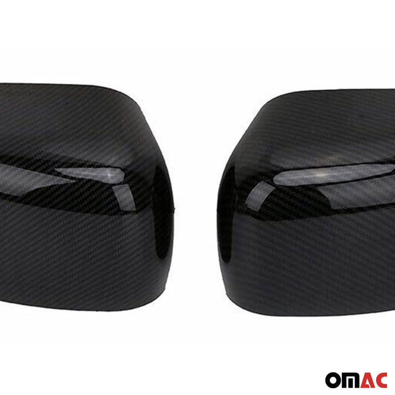 Side Mirror Cover Caps Fits Jeep Renegade 2019-2023 Carbon Fiber Black 2 Pcs