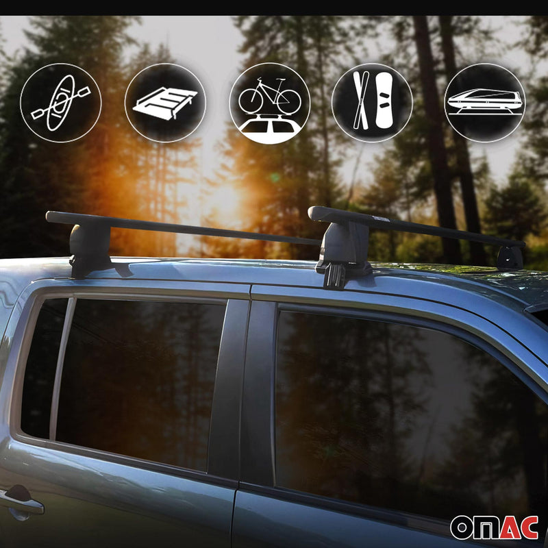 Top Roof Racks Cross Bars fits Acura MDX 2014-2020 2Pcs Black Aluminium