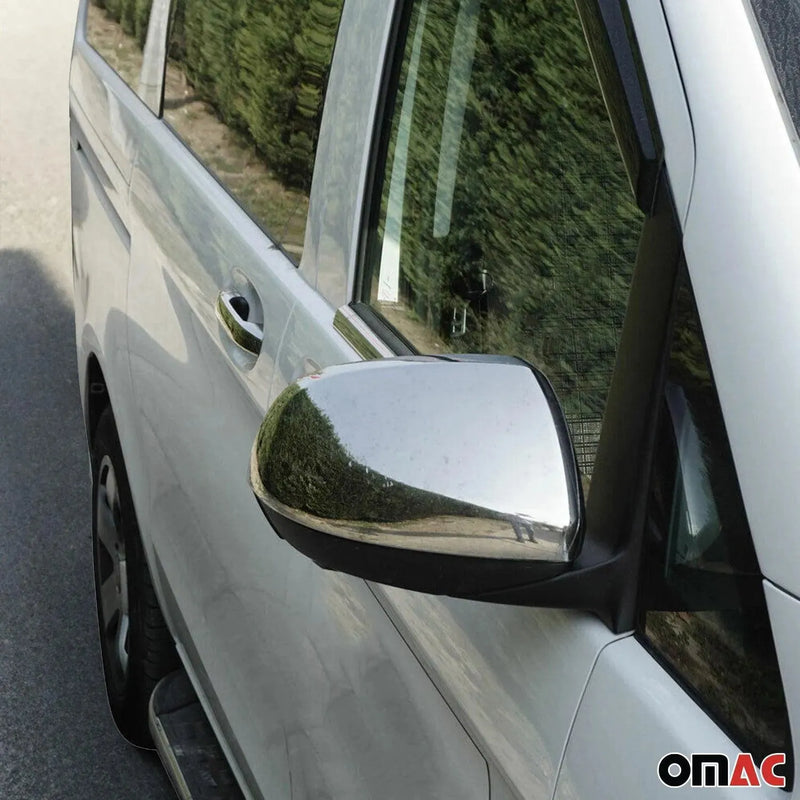 Side Mirror Cover Caps fits Mercedes Metris 2016-2024 ABS Chrome Silver 2Pcs - OMAC USA