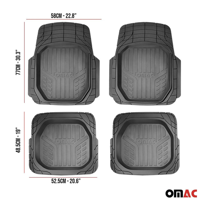 Honda Accord Heavy Duty Trim to fit Floor Mats Liner Black All Weather 4Pcs