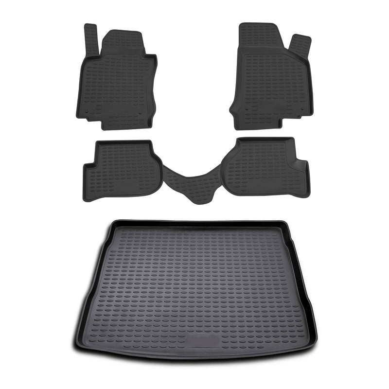 2006-2014 VW Rabbit/ GTI 2/4 Door Custom Floor Mats & Cargo Liners Black 5x