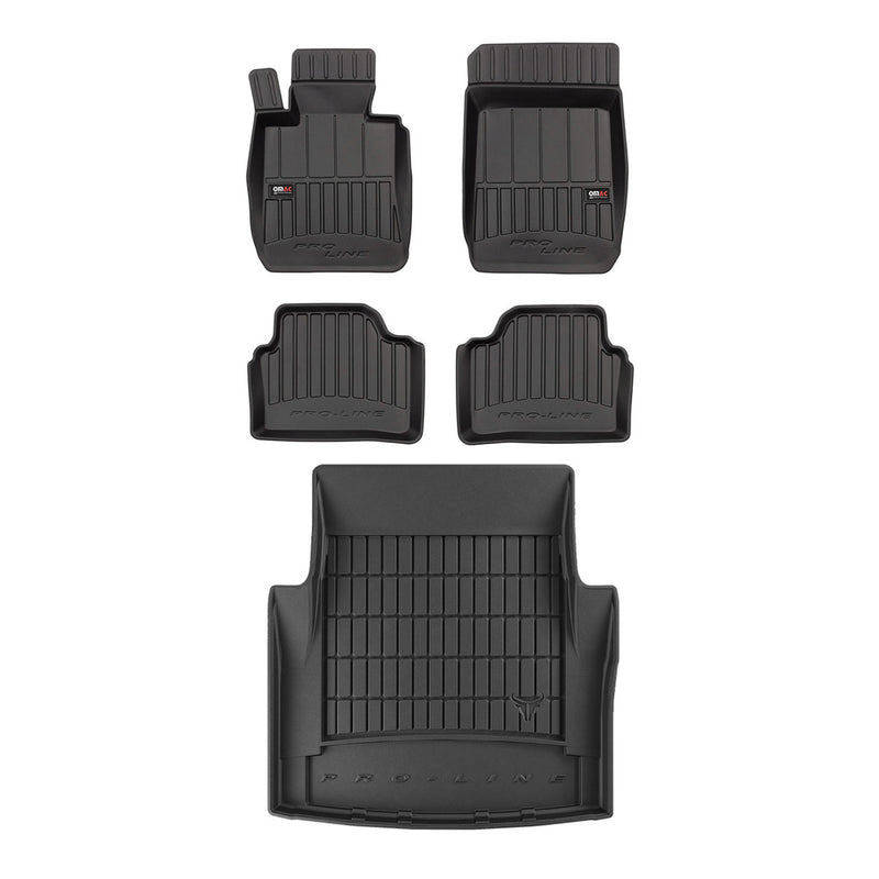 OMAC Premium Floor Mats & Cargo Liners for Audi Q5 2018-2024 Rubber Black 5 Pcs