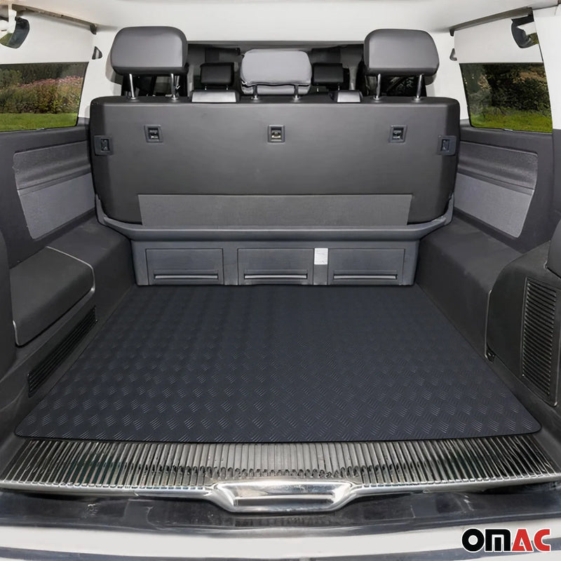 Rubber Truck Bed Liner Trunk Mat Floor Liner Alu. Look Chequered Black 118"x79"