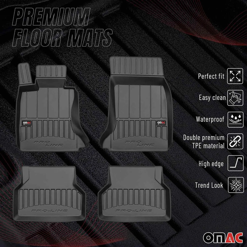 2004-2010 BMW 5 Series E61 Wagon Premium Floor Mats Liners Full Set All Weather Heavy Duty Black