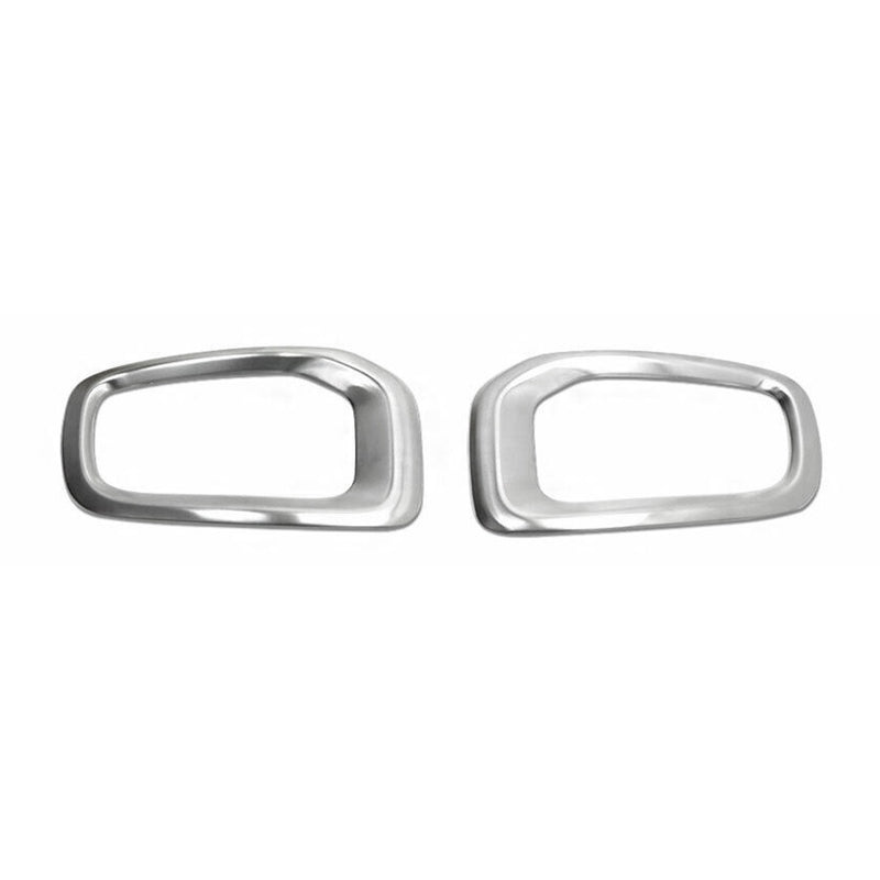 Fog Light Lamp Bezel Cover for Jeep Renegade 2015-2018 Brushed Steel Silver 2Pcs