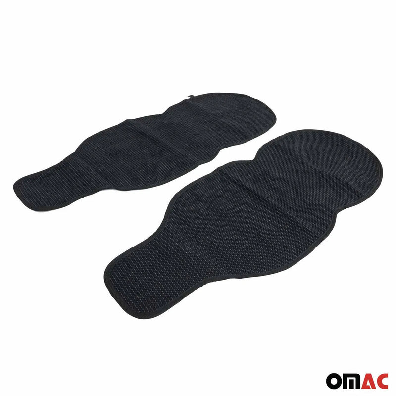 Antiperspirant Odorless Car Seat Cover Pads 2 Piece Set Black with Gray Stitches